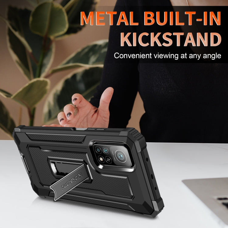 For Xiaomi Mi 10T 5G Knight Jazz PC+TPU Shockproof Protective Case with Foldable Holder