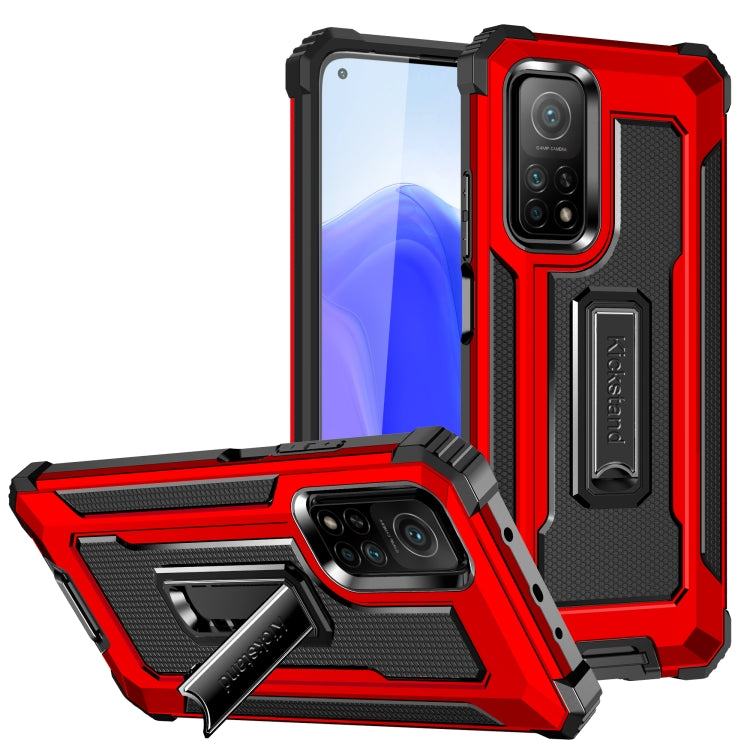 For Xiaomi Mi 10T 5G Knight Jazz PC+TPU Shockproof Protective Case with Foldable Holder