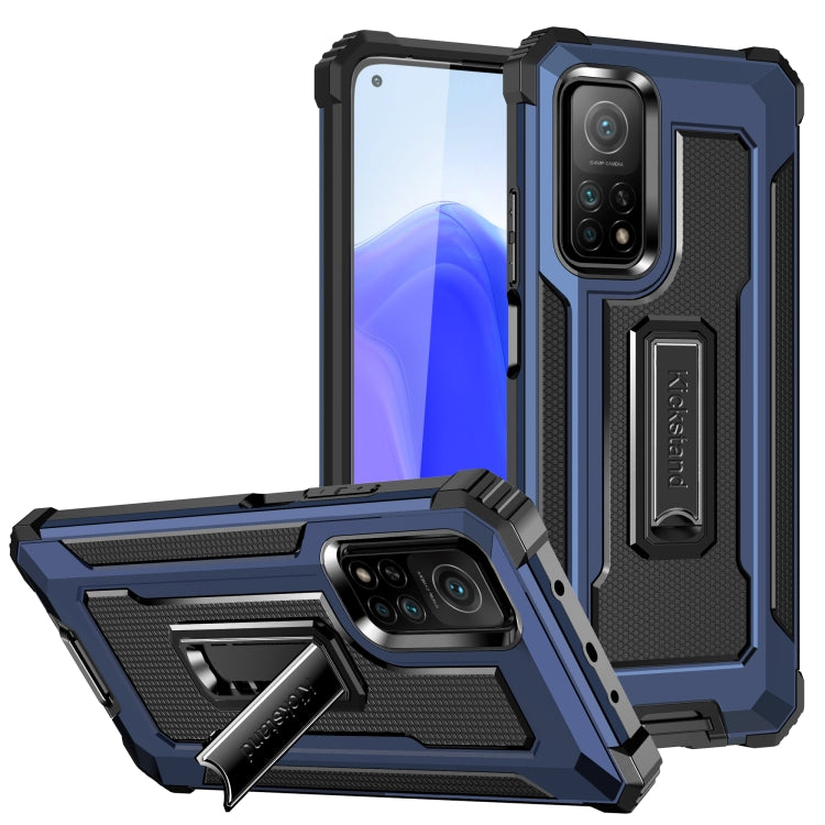 For Xiaomi Mi 10T 5G Knight Jazz PC+TPU Shockproof Protective Case with Foldable Holder