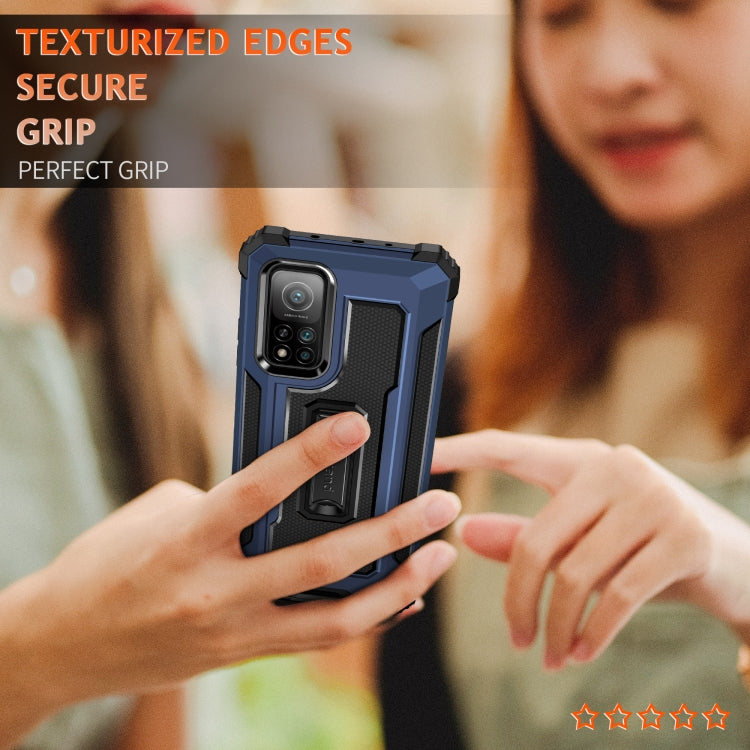 For Xiaomi Mi 10T 5G Knight Jazz PC+TPU Shockproof Protective Case with Foldable Holder