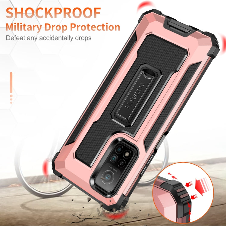 For Xiaomi Mi 10T 5G Knight Jazz PC+TPU Shockproof Protective Case with Foldable Holder