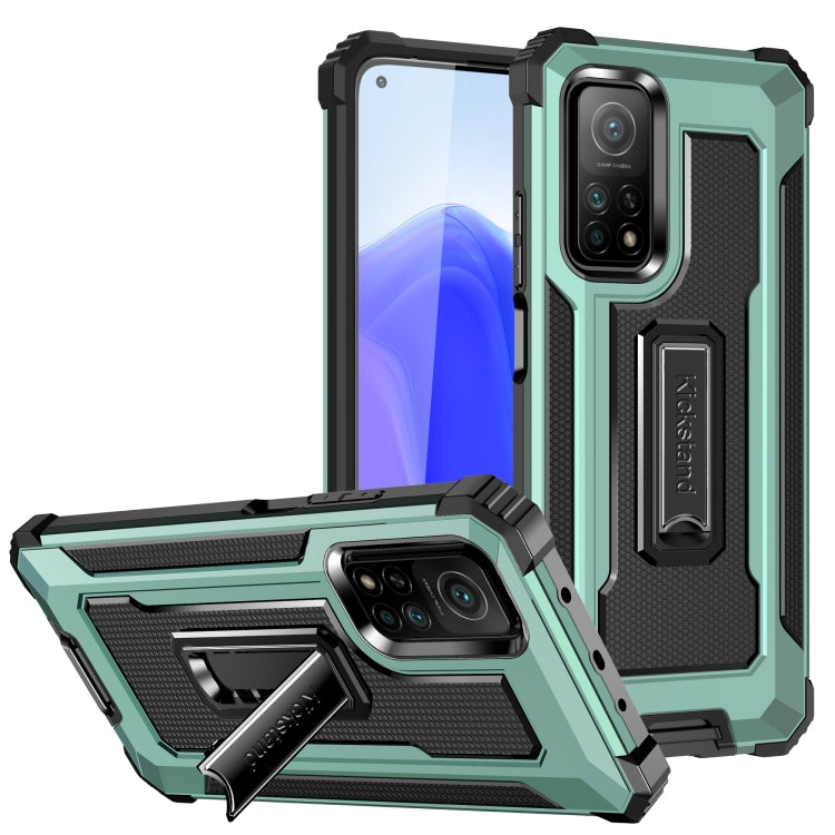 For Xiaomi Mi 10T 5G Knight Jazz PC+TPU Shockproof Protective Case with Foldable Holder