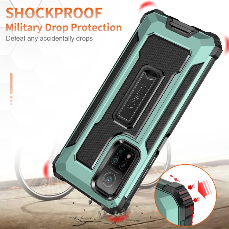 For Xiaomi Mi 10T 5G Knight Jazz PC+TPU Shockproof Protective Case with Foldable Holder