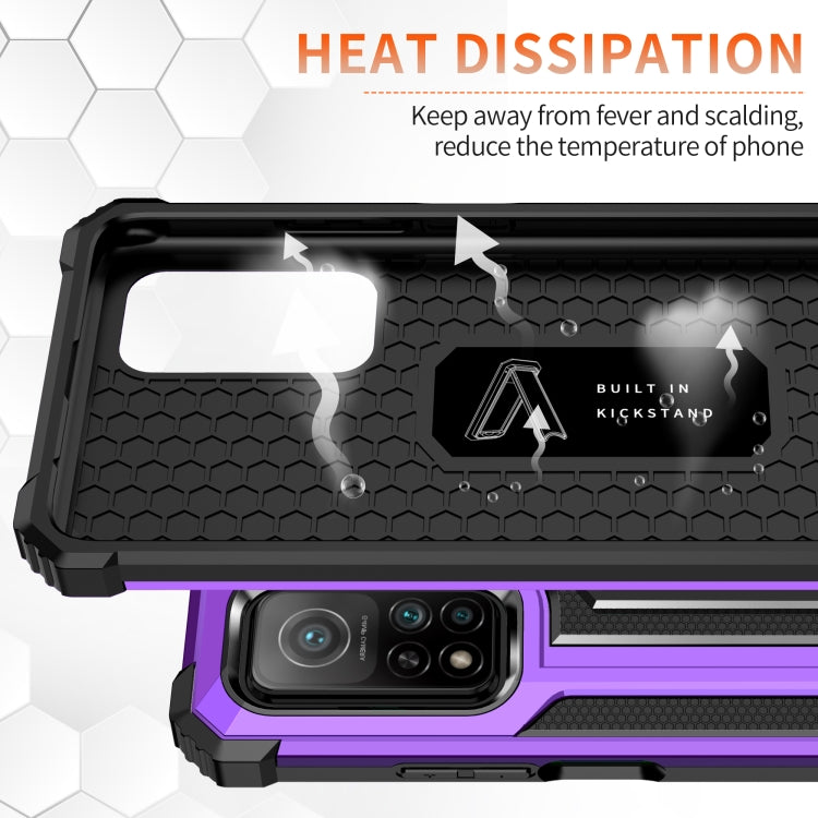 For Xiaomi Mi 10T 5G Knight Jazz PC+TPU Shockproof Protective Case with Foldable Holder