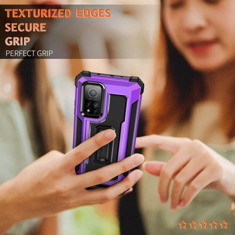 For Xiaomi Mi 10T 5G Knight Jazz PC+TPU Shockproof Protective Case with Foldable Holder