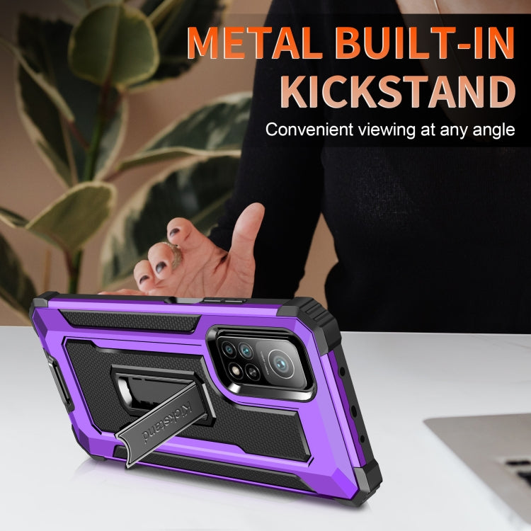 For Xiaomi Mi 10T 5G Knight Jazz PC+TPU Shockproof Protective Case with Foldable Holder