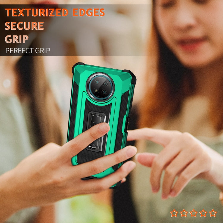 For Xiaomi Redmi Note 9 5G Knight Jazz PC+TPU Shockproof Protective Case with Foldable Holder