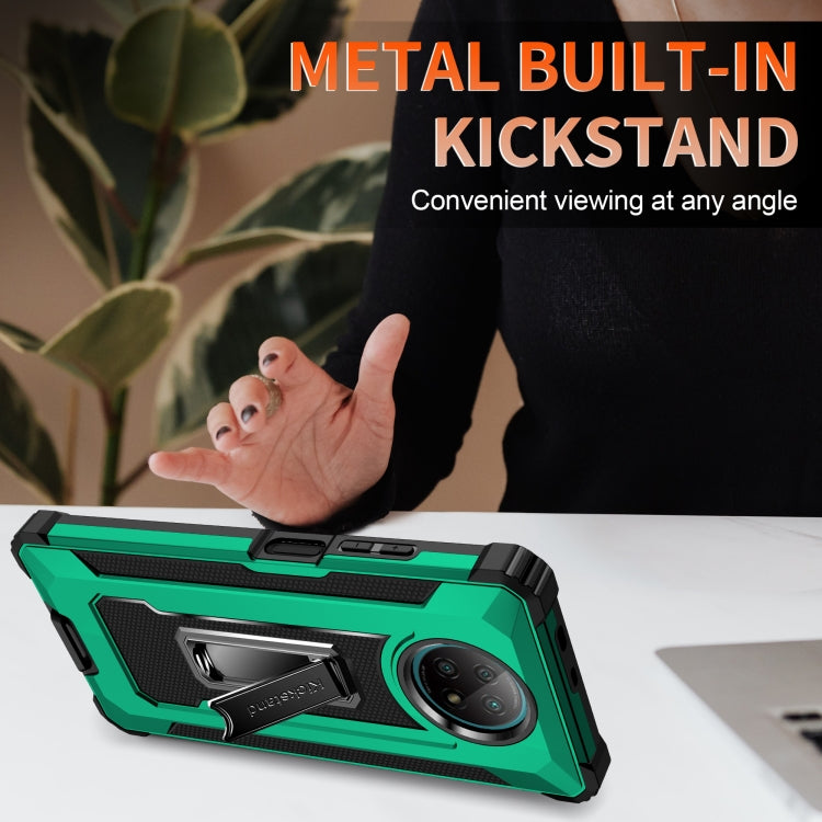 For Xiaomi Redmi Note 9 5G Knight Jazz PC+TPU Shockproof Protective Case with Foldable Holder