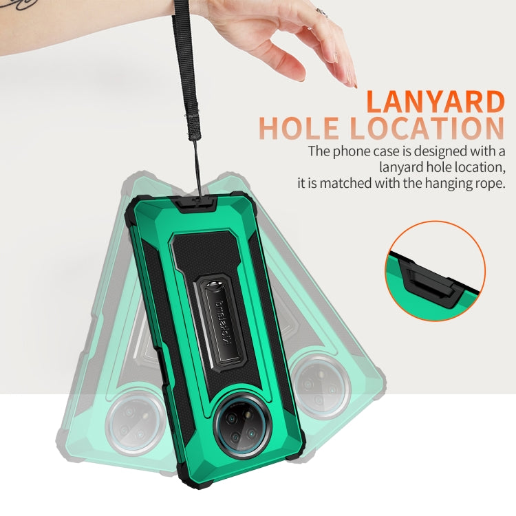 For Xiaomi Redmi Note 9 5G Knight Jazz PC+TPU Shockproof Protective Case with Foldable Holder