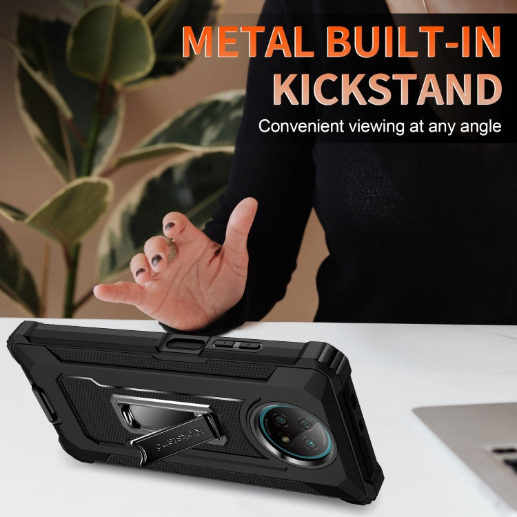 For Xiaomi Redmi Note 9 5G Knight Jazz PC+TPU Shockproof Protective Case with Foldable Holder