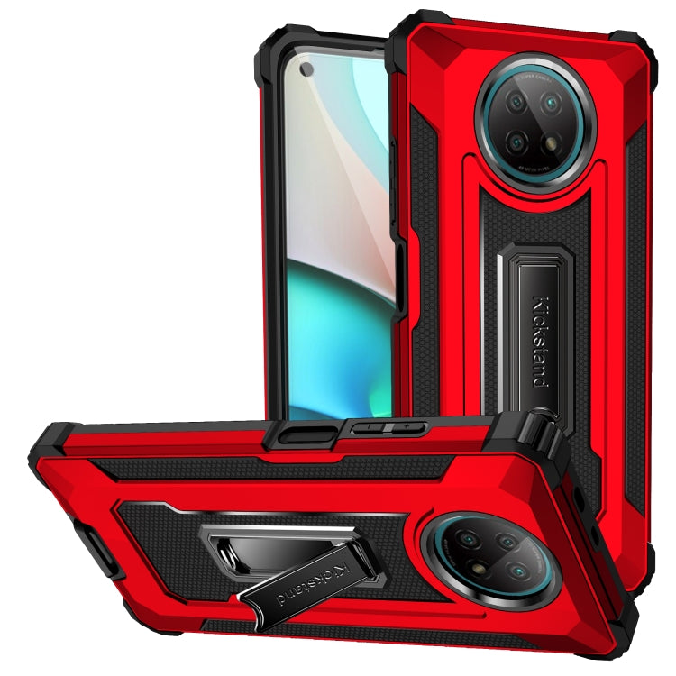 For Xiaomi Redmi Note 9 5G Knight Jazz PC+TPU Shockproof Protective Case with Foldable Holder