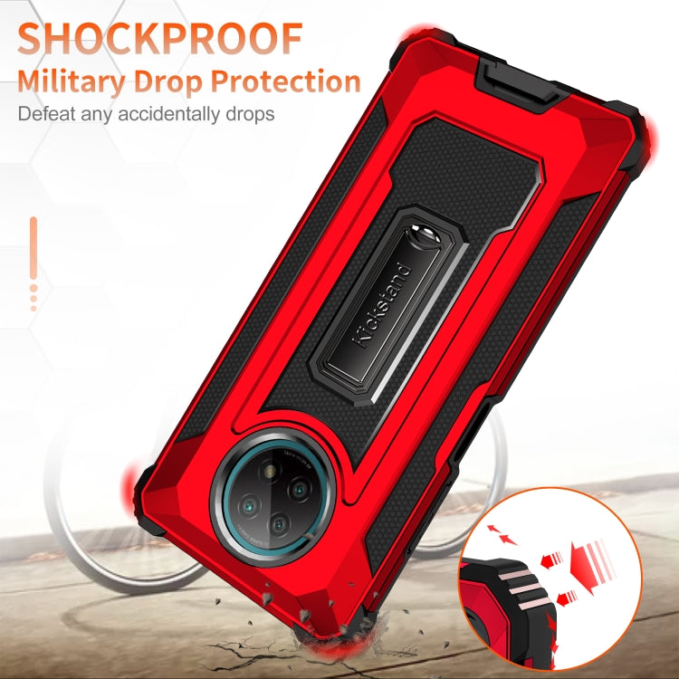 For Xiaomi Redmi Note 9 5G Knight Jazz PC+TPU Shockproof Protective Case with Foldable Holder