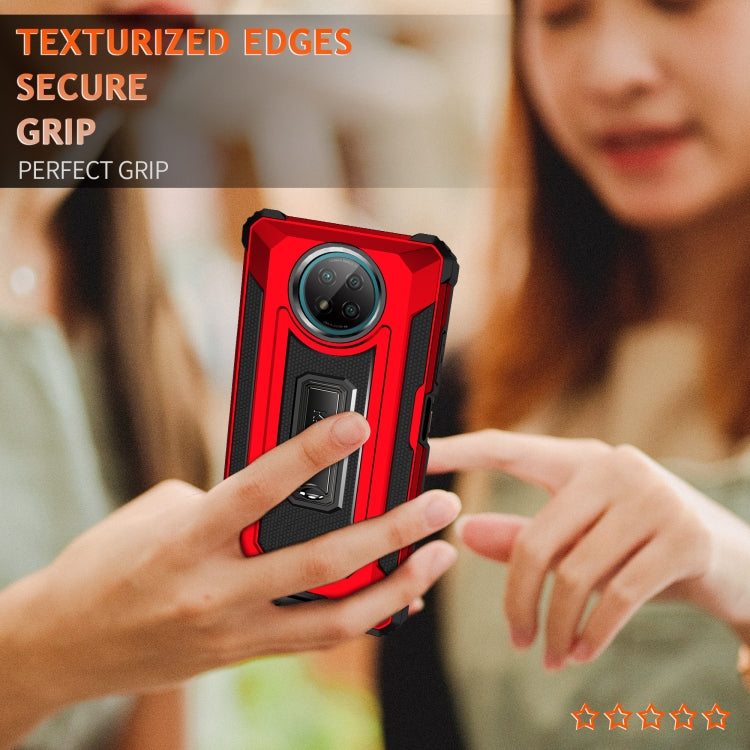 For Xiaomi Redmi Note 9 5G Knight Jazz PC+TPU Shockproof Protective Case with Foldable Holder