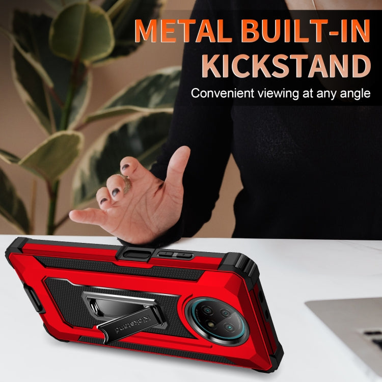 For Xiaomi Redmi Note 9 5G Knight Jazz PC+TPU Shockproof Protective Case with Foldable Holder