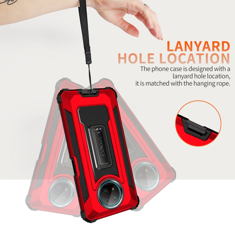 For Xiaomi Redmi Note 9 5G Knight Jazz PC+TPU Shockproof Protective Case with Foldable Holder