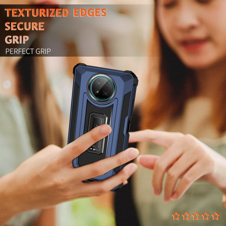 For Xiaomi Redmi Note 9 5G Knight Jazz PC+TPU Shockproof Protective Case with Foldable Holder