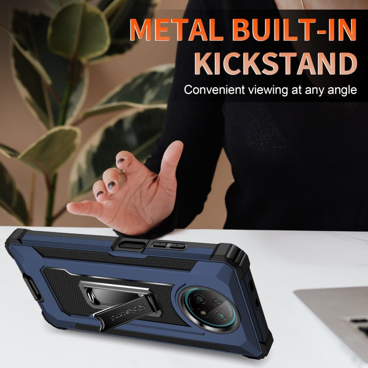 For Xiaomi Redmi Note 9 5G Knight Jazz PC+TPU Shockproof Protective Case with Foldable Holder