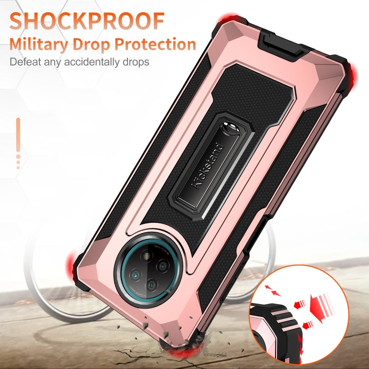 For Xiaomi Redmi Note 9 5G Knight Jazz PC+TPU Shockproof Protective Case with Foldable Holder
