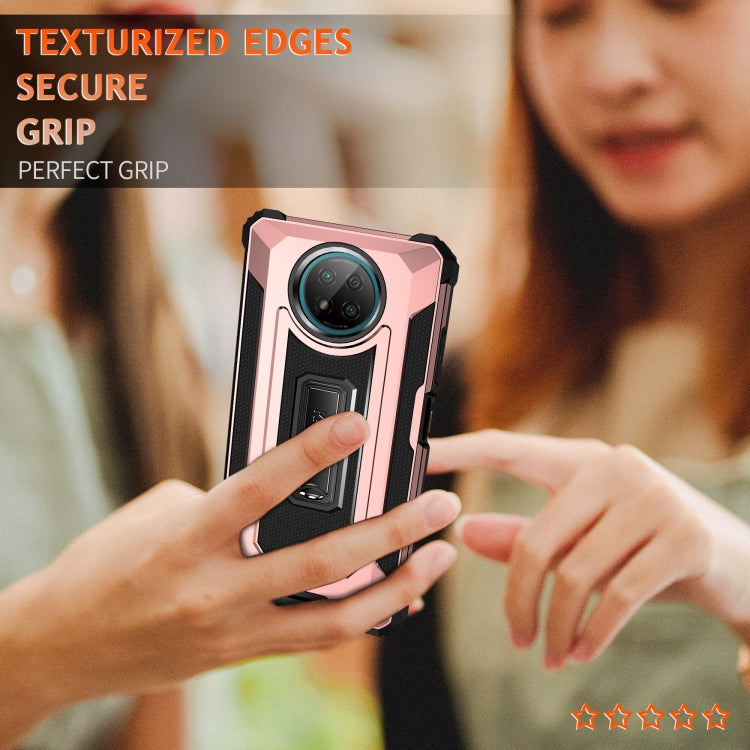 For Xiaomi Redmi Note 9 5G Knight Jazz PC+TPU Shockproof Protective Case with Foldable Holder