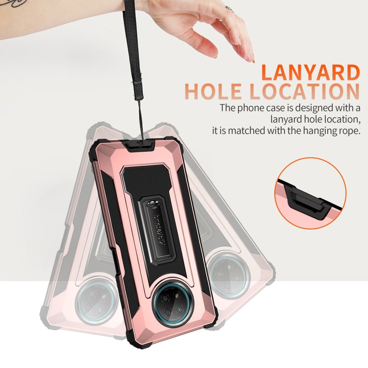 For Xiaomi Redmi Note 9 5G Knight Jazz PC+TPU Shockproof Protective Case with Foldable Holder