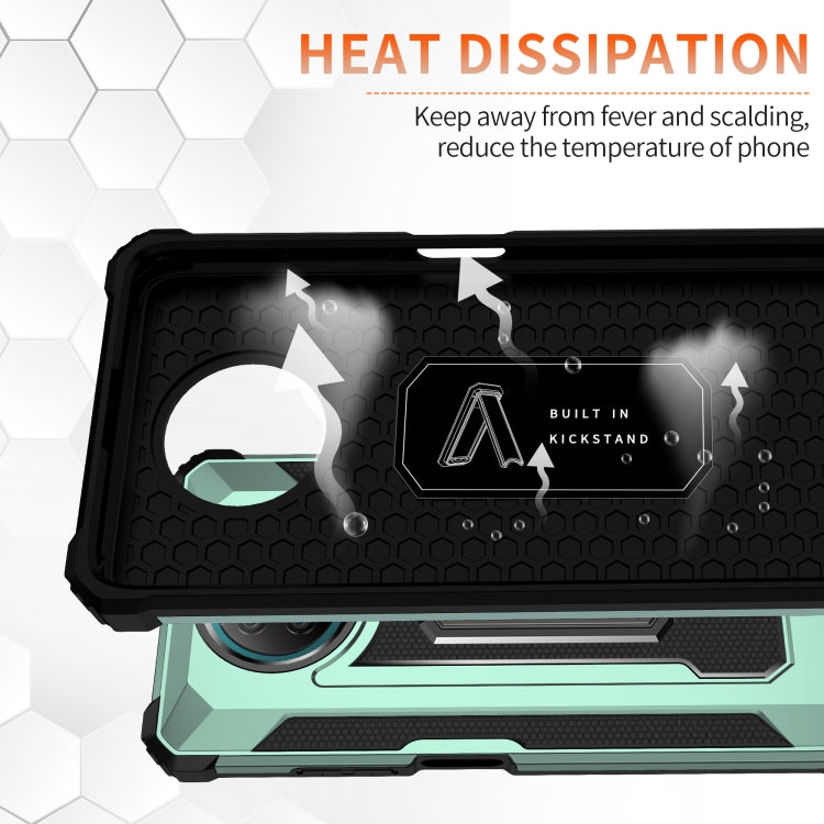 For Xiaomi Redmi Note 9 5G Knight Jazz PC+TPU Shockproof Protective Case with Foldable Holder