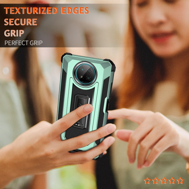 For Xiaomi Redmi Note 9 5G Knight Jazz PC+TPU Shockproof Protective Case with Foldable Holder