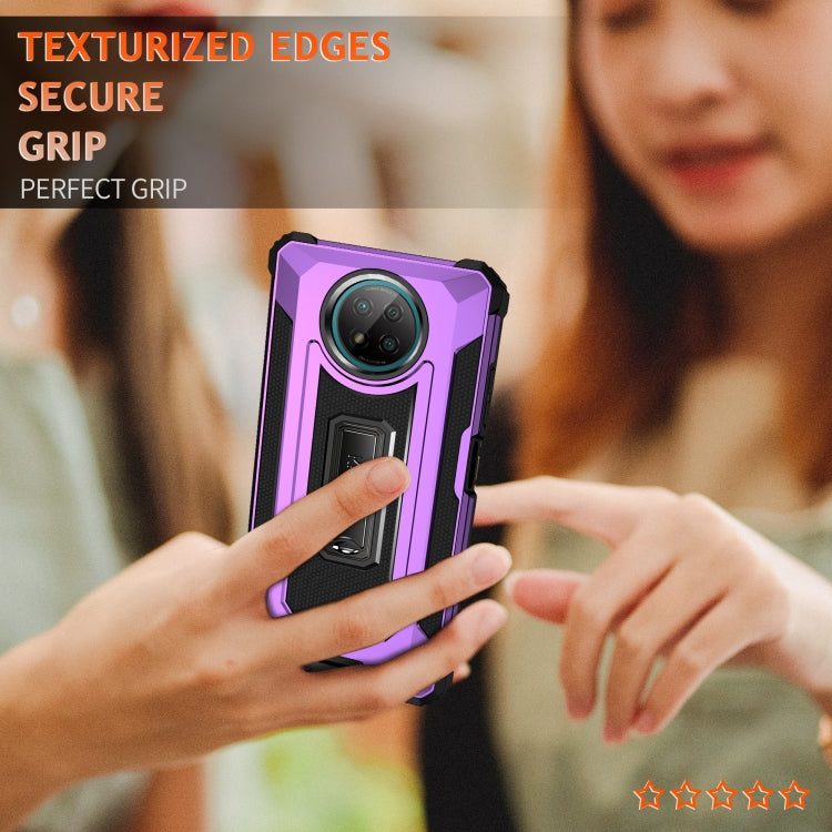 For Xiaomi Redmi Note 9 5G Knight Jazz PC+TPU Shockproof Protective Case with Foldable Holder