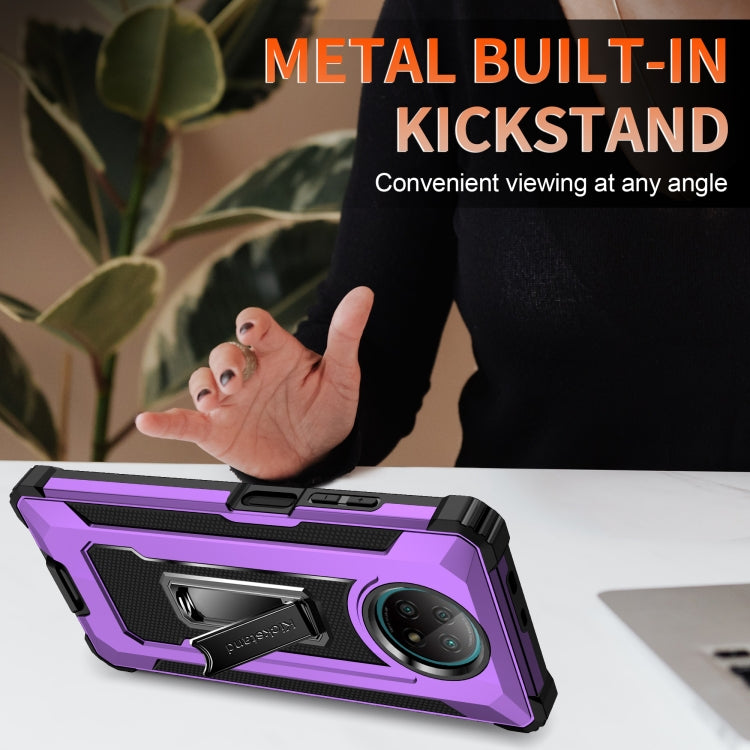 For Xiaomi Redmi Note 9 5G Knight Jazz PC+TPU Shockproof Protective Case with Foldable Holder