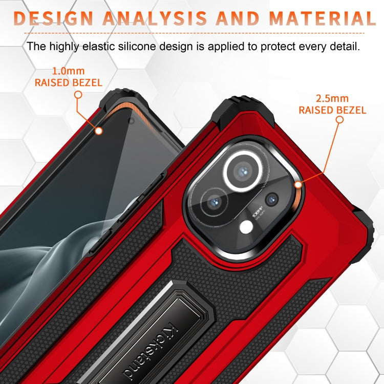 For Xiaomi Mi 11 Knight Jazz PC+TPU Shockproof Protective Case with Foldable Holder