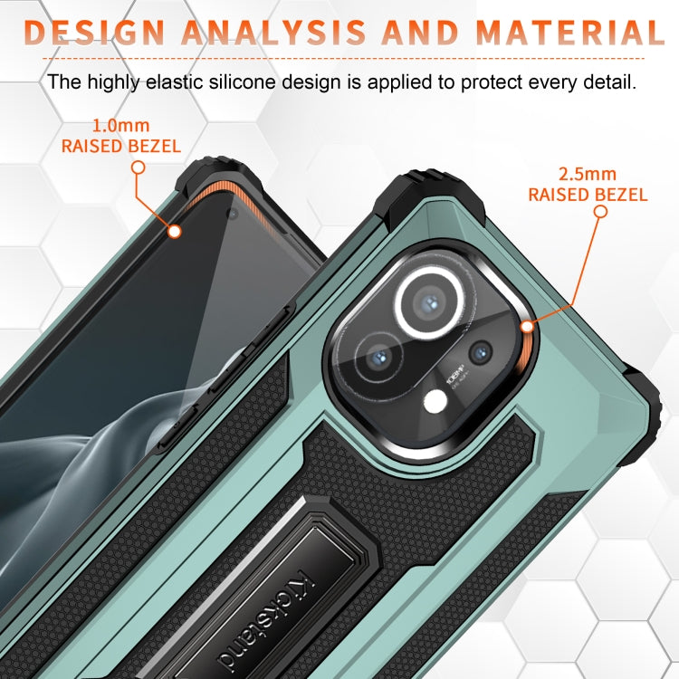 For Xiaomi Mi 11 Knight Jazz PC+TPU Shockproof Protective Case with Foldable Holder