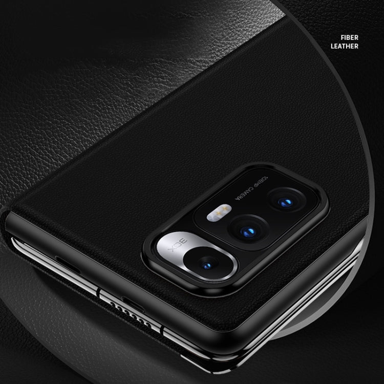 For Xiaomi Mi Mix Fold Matte First Layer Cowhide Folding Leather Case