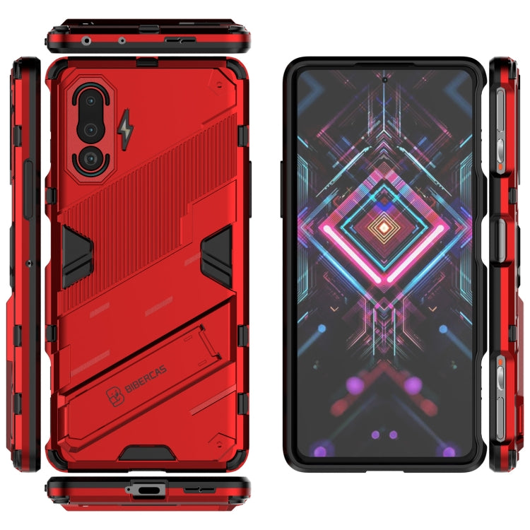 For Xiaomi Redmi K40 Gaming Punk Armor 2 in 1 PC + TPU Shockproof Case with Invisible Holder