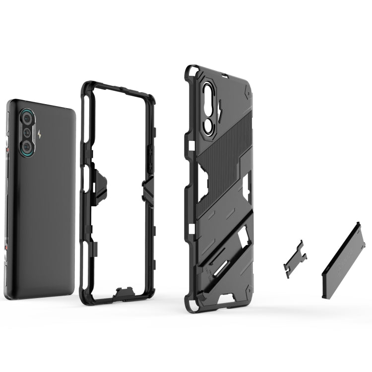 For Xiaomi Redmi K40 Gaming Punk Armor 2 in 1 PC + TPU Shockproof Case with Invisible Holder