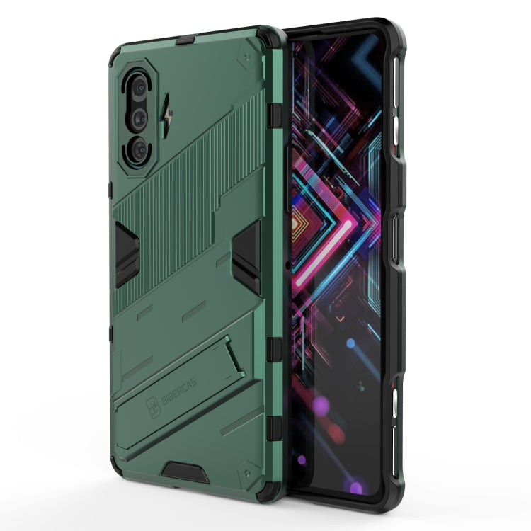 For Xiaomi Redmi K40 Gaming Punk Armor 2 in 1 PC + TPU Shockproof Case with Invisible Holder