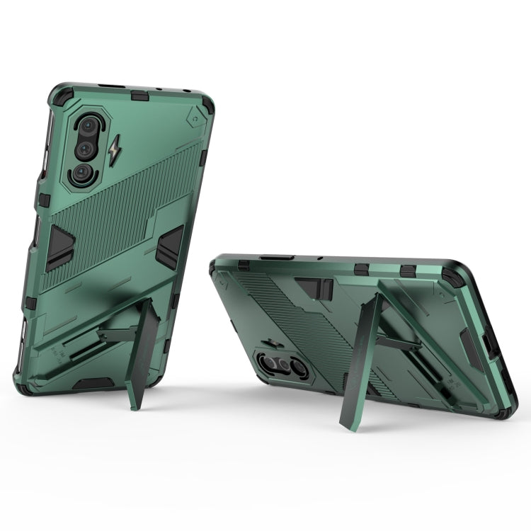 For Xiaomi Redmi K40 Gaming Punk Armor 2 in 1 PC + TPU Shockproof Case with Invisible Holder