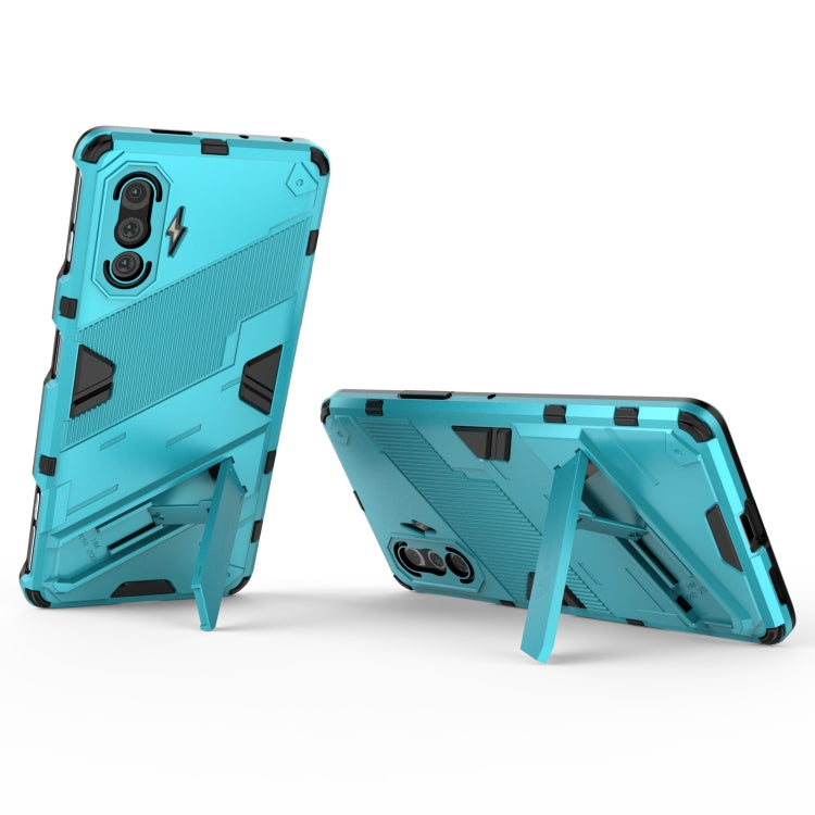 For Xiaomi Redmi K40 Gaming Punk Armor 2 in 1 PC + TPU Shockproof Case with Invisible Holder