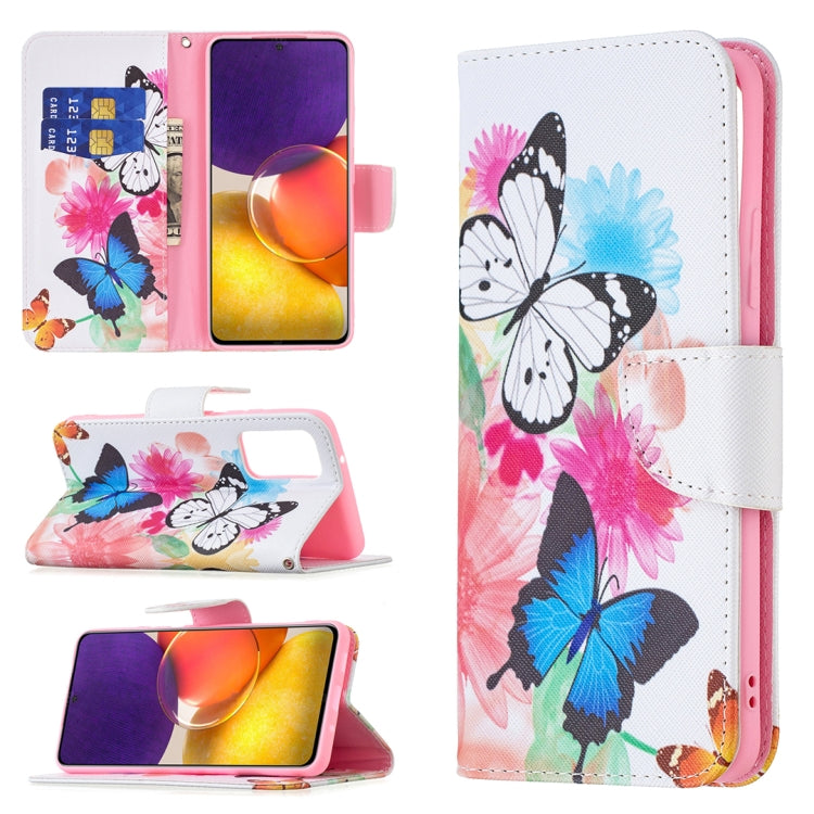 For Samsung Galaxy A82 5G Colored Drawing Pattern Horizontal Flip Leather Case with Holder & Card Slots & Wallet