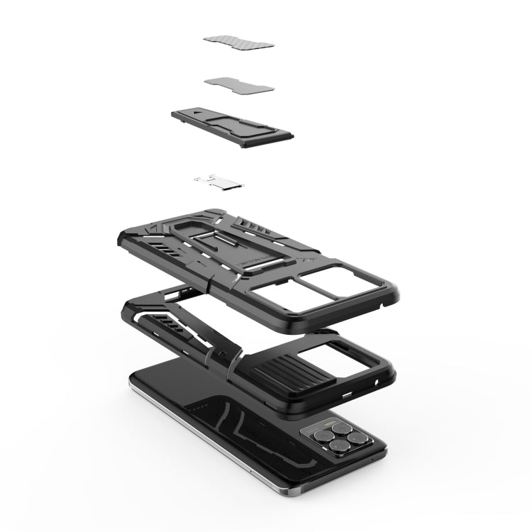 For OPPO Realme 8 War Chariot Series Armor All-inclusive Shockproof PC + TPU Protective Case with Invisible Holder