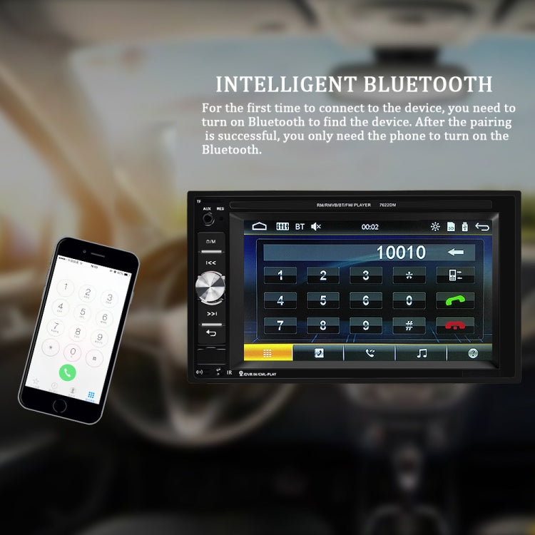 A2115 6.2 inch Car Dual DIN HD MP5 Player Support Bluetooth / FM / Phone Link / TF Card with Remote Control