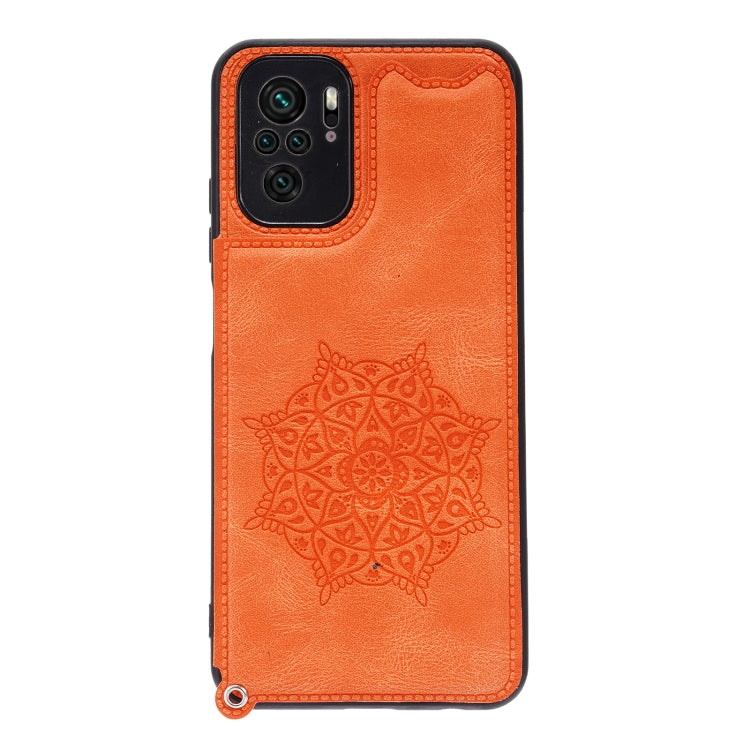 For Xiaomi Redmi Note 10 Mandala Embossed PU + TPU Case with Holder & Card Slots & Photo Frame & Strap