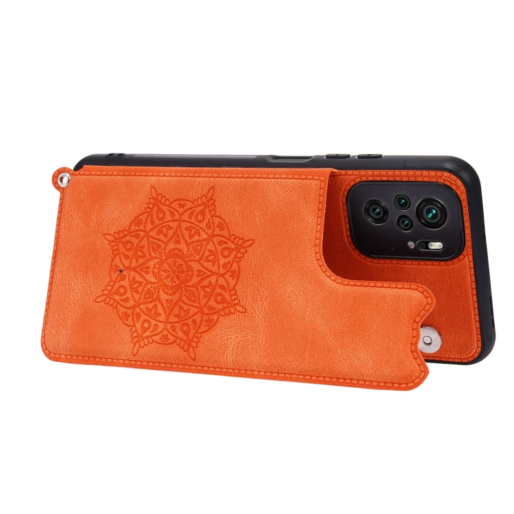 For Xiaomi Redmi Note 10 Mandala Embossed PU + TPU Case with Holder & Card Slots & Photo Frame & Strap