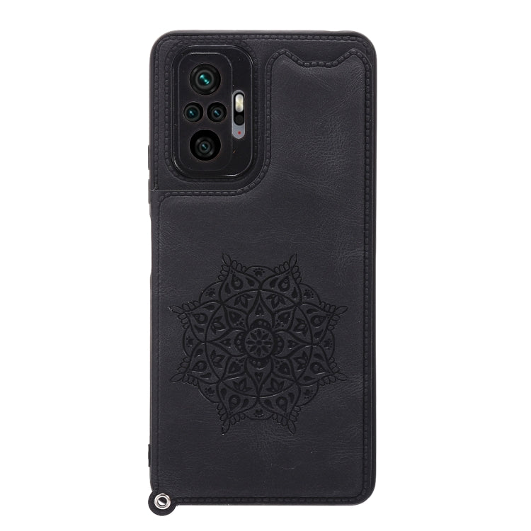 For Xiaomi Redmi Note 10 Pro Max Mandala Embossed PU + TPU Case with Holder & Card Slots & Photo Frame & Strap