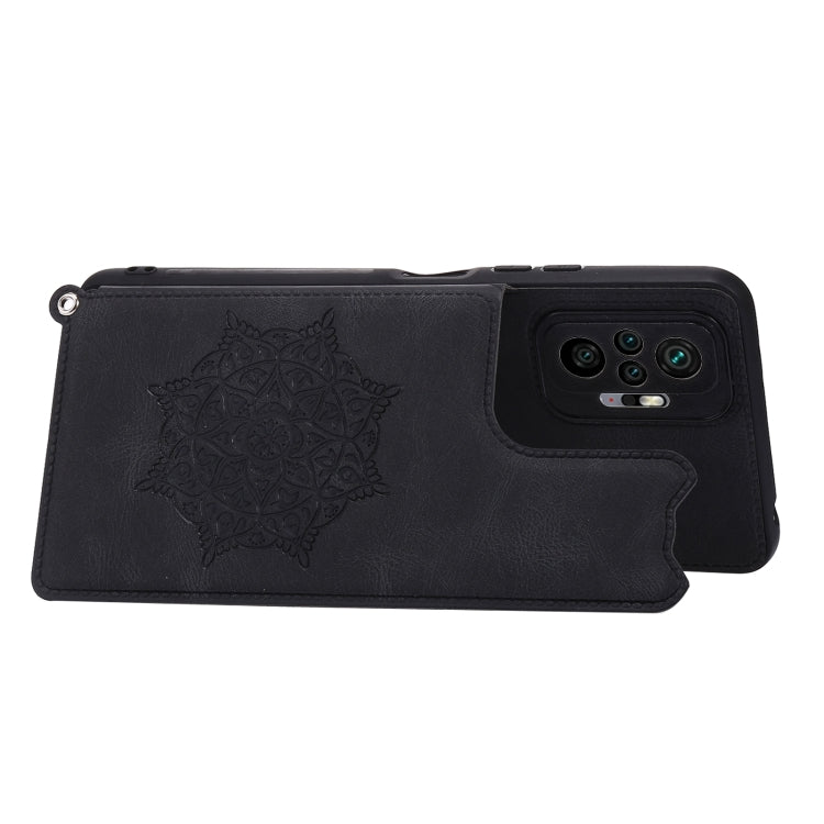 For Xiaomi Redmi Note 10 Pro Max Mandala Embossed PU + TPU Case with Holder & Card Slots & Photo Frame & Strap