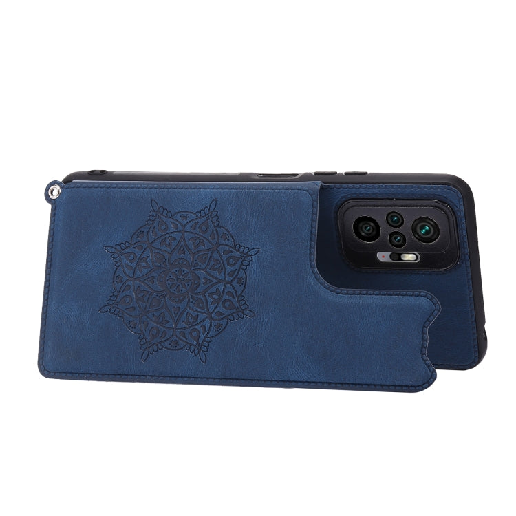 For Xiaomi Redmi Note 10 Pro Max Mandala Embossed PU + TPU Case with Holder & Card Slots & Photo Frame & Strap