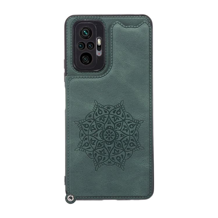 For Xiaomi Redmi Note 10 Pro Max Mandala Embossed PU + TPU Case with Holder & Card Slots & Photo Frame & Strap