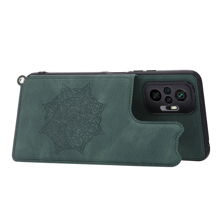 For Xiaomi Redmi Note 10 Pro Max Mandala Embossed PU + TPU Case with Holder & Card Slots & Photo Frame & Strap