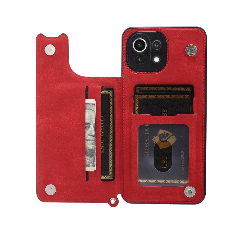 For Xiaomi Mi 11 Lite Mandala Embossed PU + TPU Case with Holder & Card Slots & Photo Frame & Strap