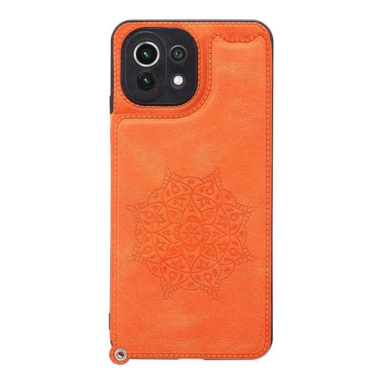 For Xiaomi Mi 11 Lite Mandala Embossed PU + TPU Case with Holder & Card Slots & Photo Frame & Strap