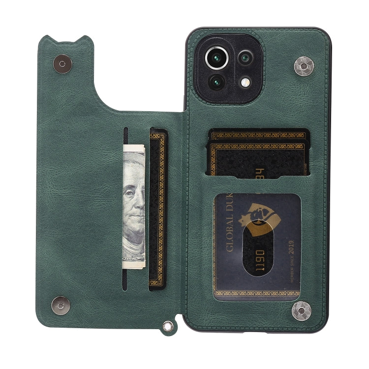 For Xiaomi Mi 11 Lite Mandala Embossed PU + TPU Case with Holder & Card Slots & Photo Frame & Strap