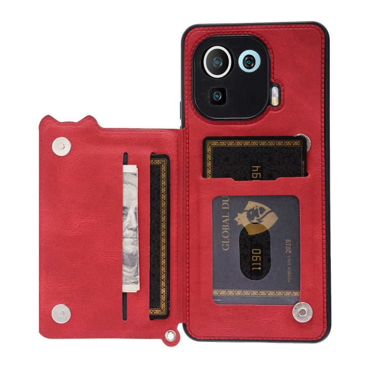 For Xiaomi Mi 11 Pro Mandala Embossed PU + TPU Case with Holder & Card Slots & Photo Frame & Strap